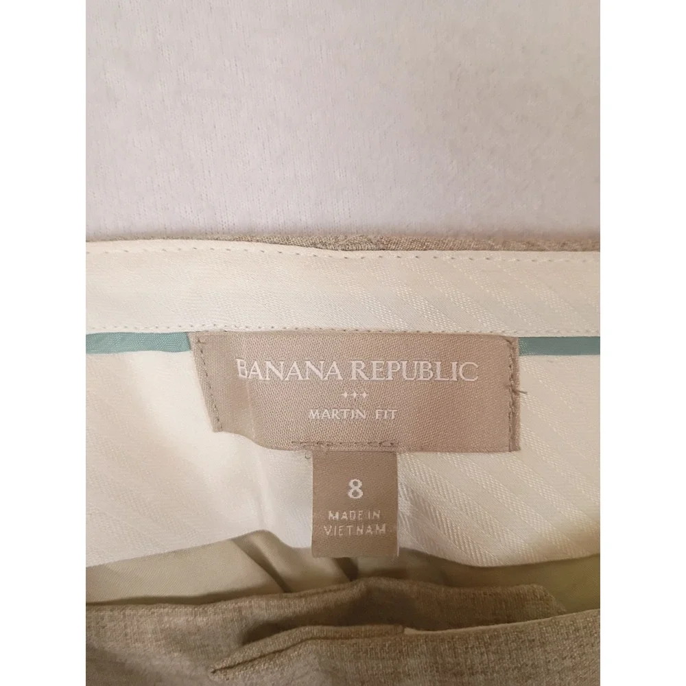 Business Casual Banana Republic Women 8 Beige Martin Fit Straight Leg Trousers